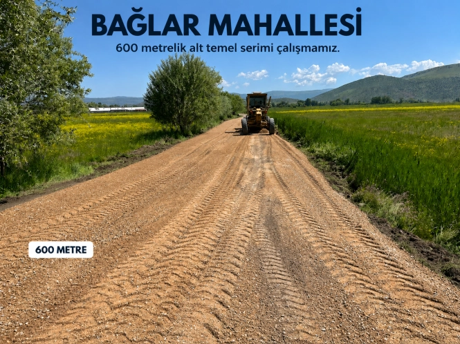 Bağlar Mahallesi’nde 600 Metrelik Yolda Alt Temel Serimi Tamamlandı