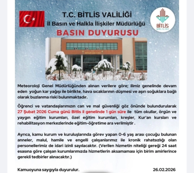 Okul resmi tatil edildi
